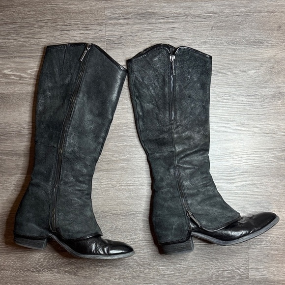 Donald J. Pliner Shoes - Donald Pliner Black Suede and Leather Knee-High Women's Boots